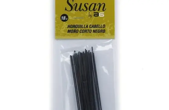 Asuer Horquilla Cabello Moño Corto Negro Susan 18uds